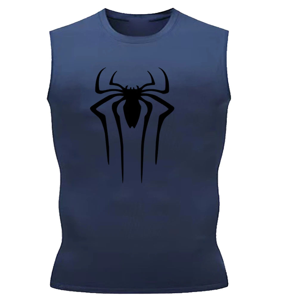 Compression Tank Top Men Gym Shirt Sleeveless Quick Dry Solid Sportswear Male Fitness Bodybuilding Vest Workout Muscle Top