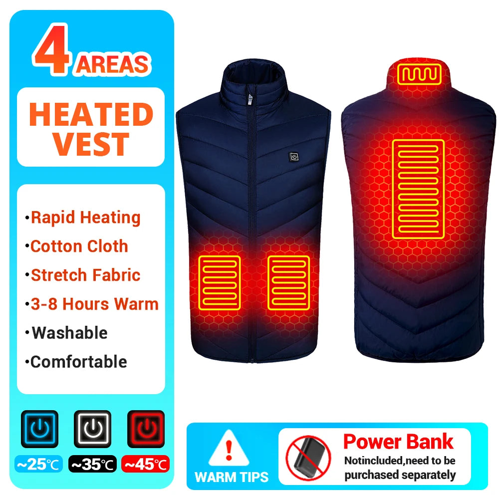 21 Heated Vest Winter Electric Heated Jackets Men Women Sportswear Heated Coat Coat Motorcycle USB Heating Jacket For Camping