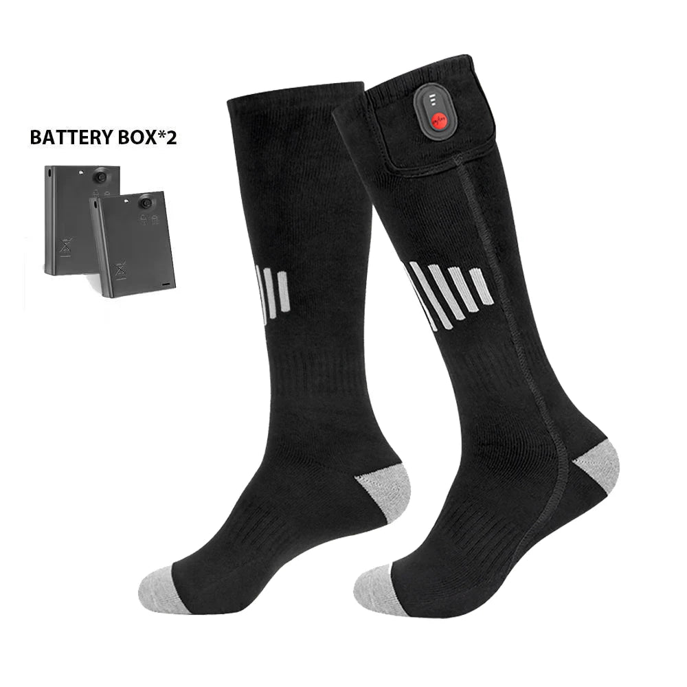 Winter Heated Socks Rechargeable Heating Socks with Battery Box Heated Socks Warmth Outdoor Heated Boots Snowmobile Ski Equipmen