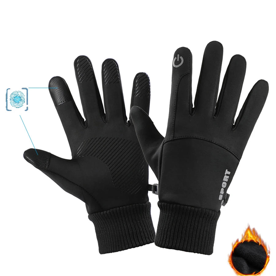 Touch Screen Waterproof Thermal Sport  Gloves Women Men Cycling Gloves ，Perfect for Running, Driving, Hiking, Walking, Working
