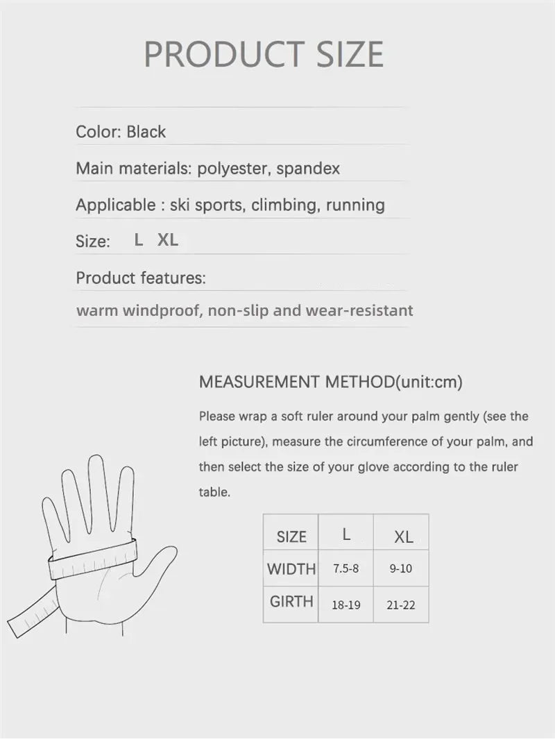 Touch Screen Winter Gloves Men Women Warm Water Resistant Windproof Thermal for Driving Running Ski Riding