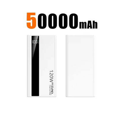 500000mAh High Capacity Power Bank 120W Super Fast Charging Portable External Battery Powerbank for iPhone Huawei