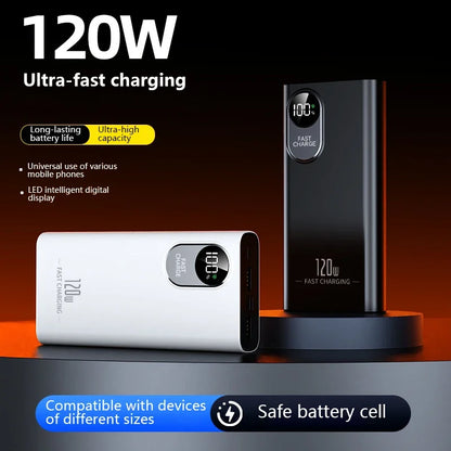 2026NEW Power Bank 500000mAh Large Capacity 120W Super Fast Charging With Portable Digital Display Supply For Various Phones