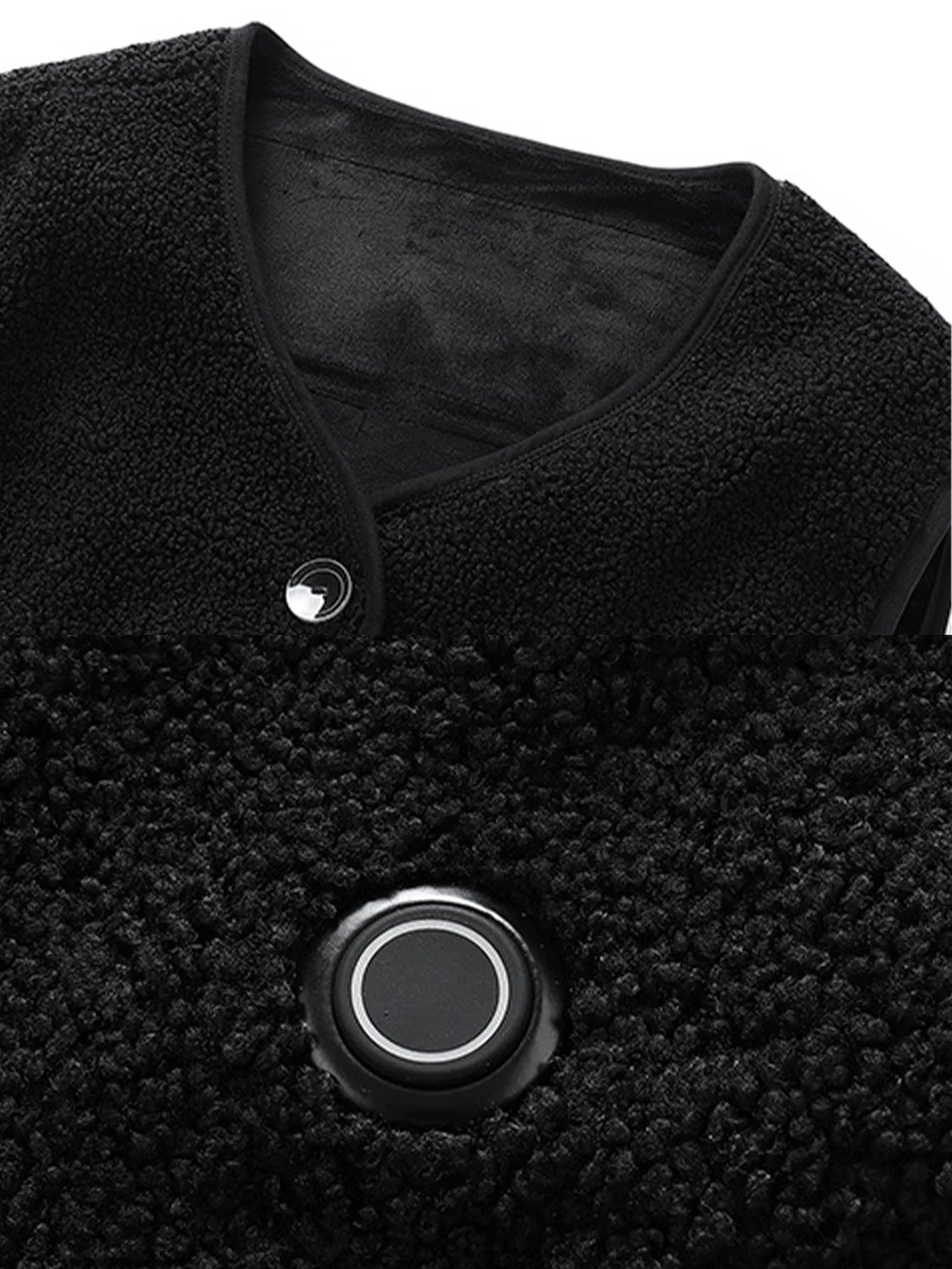 16 Areas Heated Vest Teddy Velvet V-neck for Men Women USB Electric Temperature Control Vest 3-speed Adjustable Heating Jacket