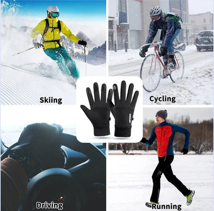 Touch Screen Winter Gloves Men Women Warm Water Resistant Windproof Thermal for Driving Running Ski Riding
