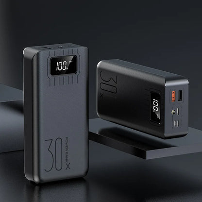 Power bank with a large capacity of 30000 mAh fast charging for mobile phones mobile power bank charging digital display
