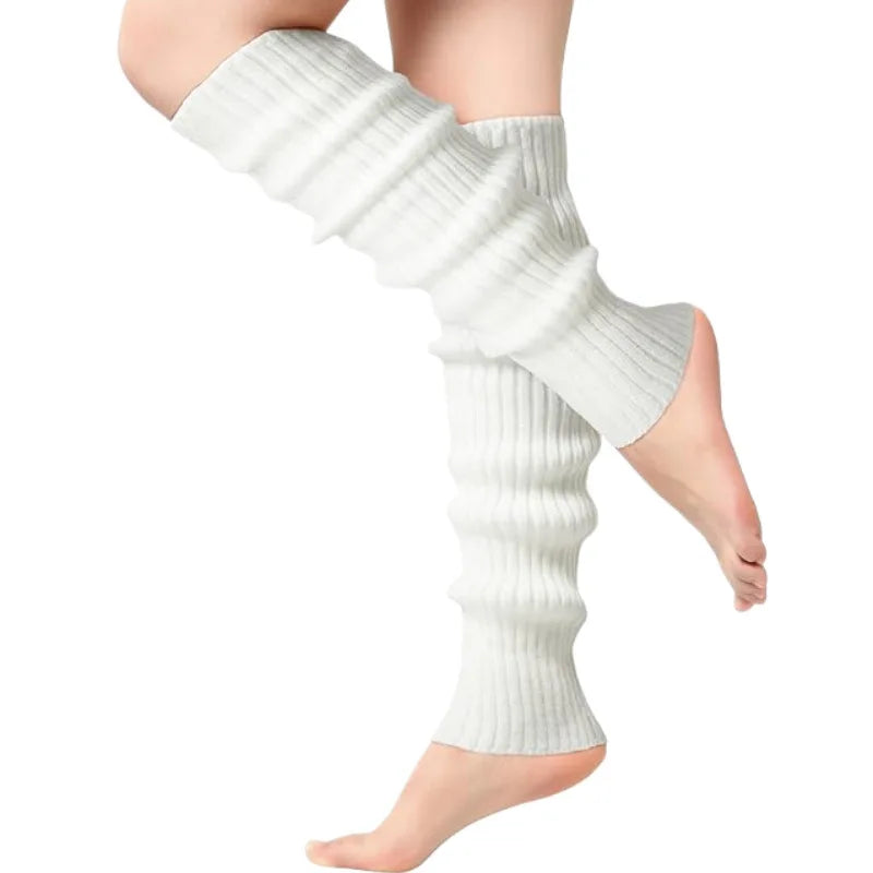 Heated Retro Fashion Knit Leg Warmers for Women - Party Dance Sports Yoga Running Hiking Warm-Up Knitted Leggings