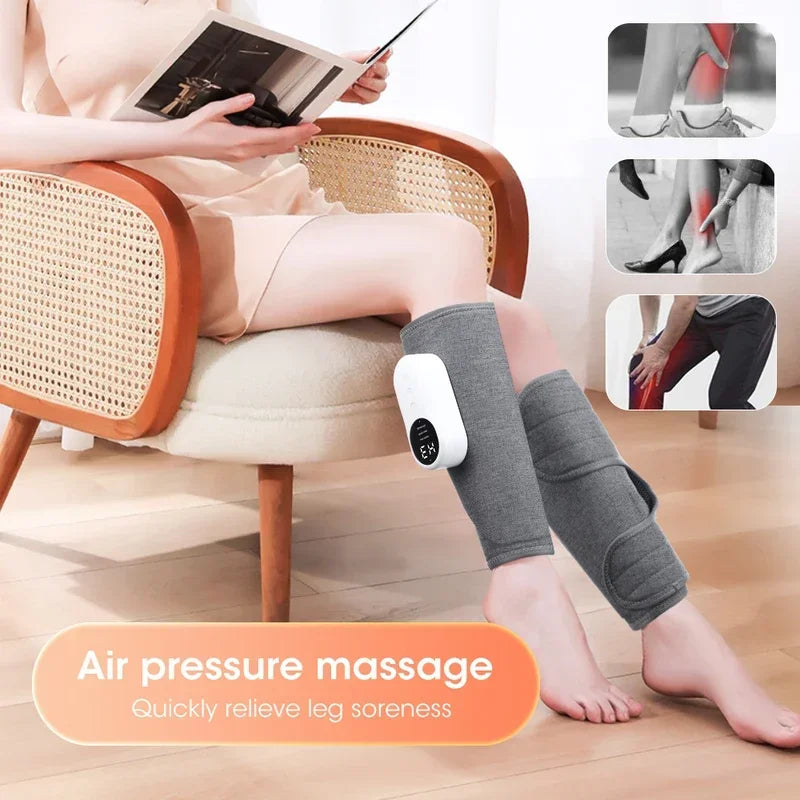Leg Massager with Heat and Compression, Legs Massage for Circulation and Pain Relief , Heating Calf Leg Air Compression Massager