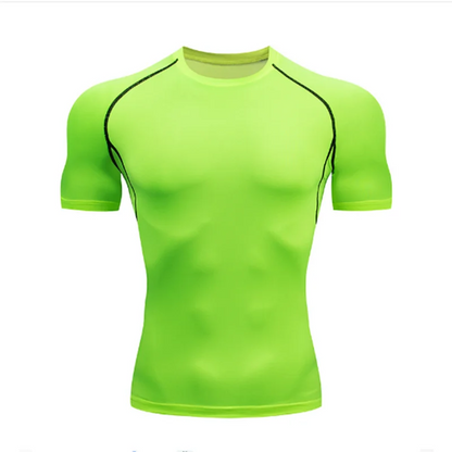 2025 Compression T Shirt Men Summer Sportswear Running T-shirt Elastic Quick Dry Sport Tops Tee Athletic Gym Workout Shirts Men