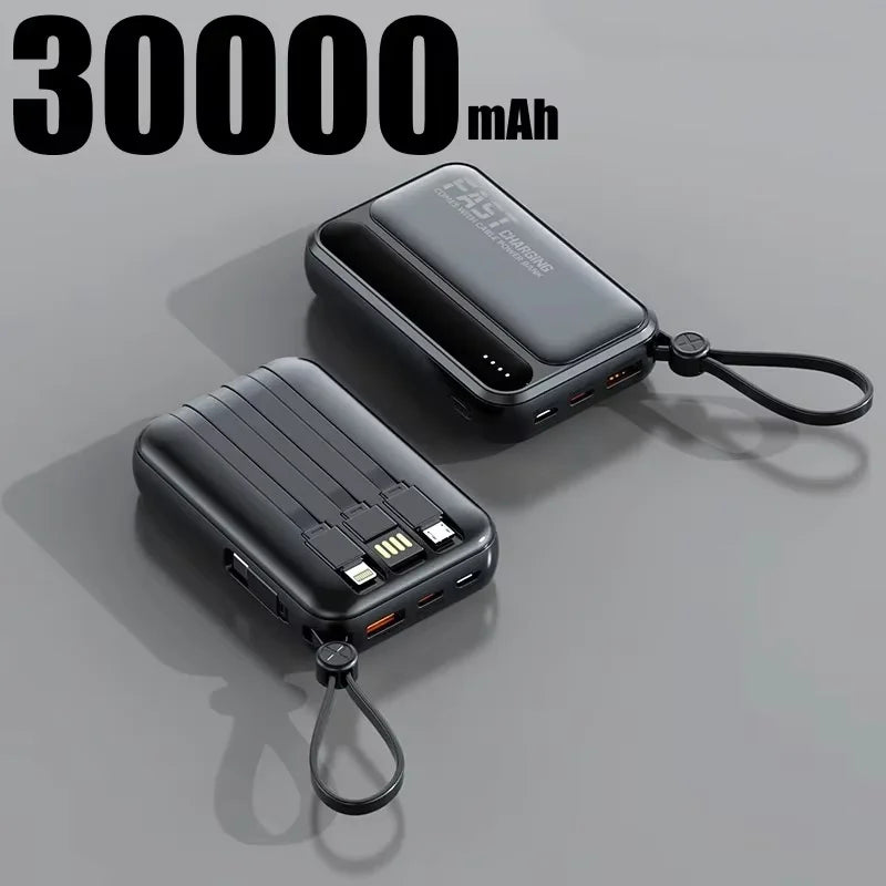 Large Capacity 500000mAh Power Bank 120W 4-in-1 Cables Intelligent Digital Display Portable  Powerbank for iPhone
