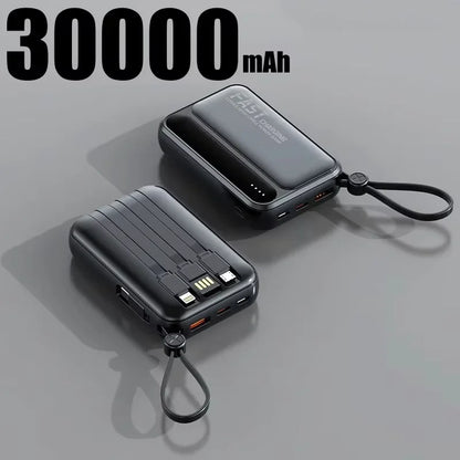 Large Capacity 500000mAh Power Bank 120W 4-in-1 Cables Intelligent Digital Display Portable  Powerbank for iPhone