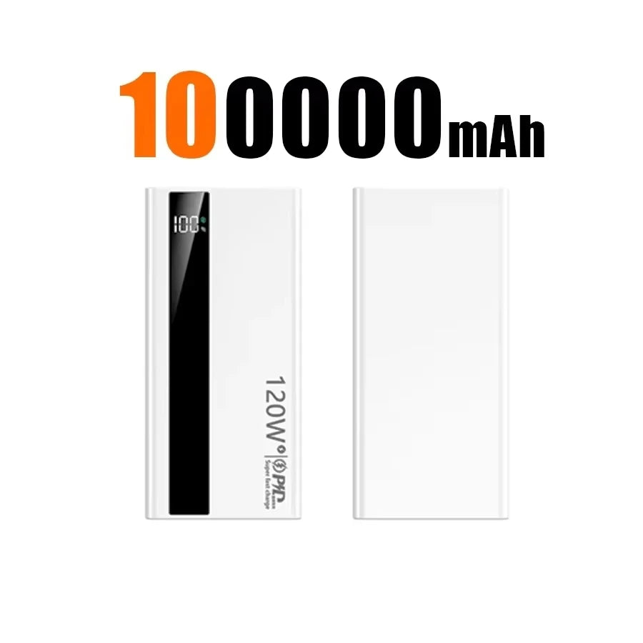 500000mAh High Capacity Power Bank 120W Super Fast Charging Portable External Battery Powerbank for iPhone Huawei