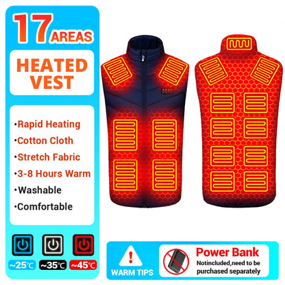 21 Heated Vest Winter Electric Heated Jackets Men Women Sportswear Heated Coat Coat Motorcycle USB Heating Jacket For Camping