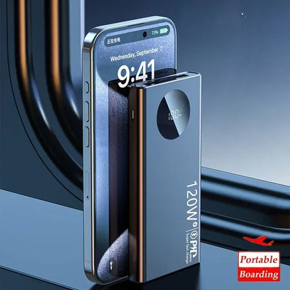 200000mAh Power Bank 120W Super Fast Charging Power Bank High Capacity External Battery With Digital Display For Iphone Xiaomi
