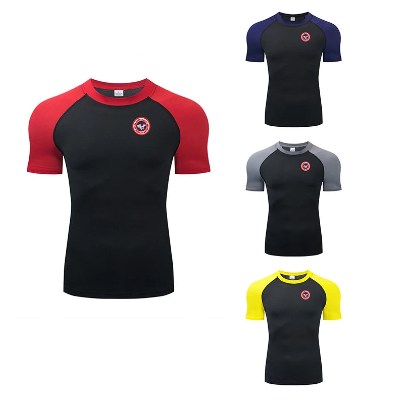 2026 Compression T Shirt Men Summer Sportswear Running T-shirt Elastic Quick Dry Sport Tops Tee Athletic Gym Workout Shirts Men