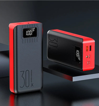 Power bank with a large capacity of 30000 mAh fast charging for mobile phones mobile power bank charging digital display