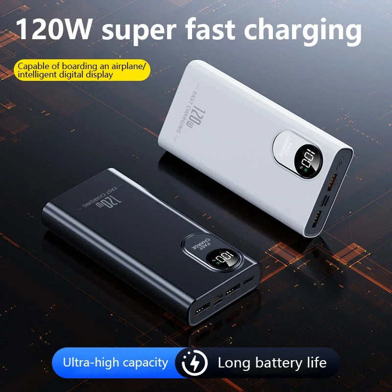 2026NEW Power Bank 500000mAh Large Capacity 120W Super Fast Charging With Portable Digital Display Supply For Various Phones