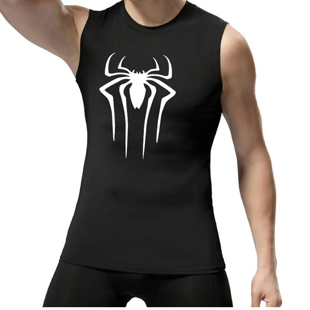 Compression Tank Top Men Gym Shirt Sleeveless Quick Dry Solid Sportswear Male Fitness Bodybuilding Vest Workout Muscle Top